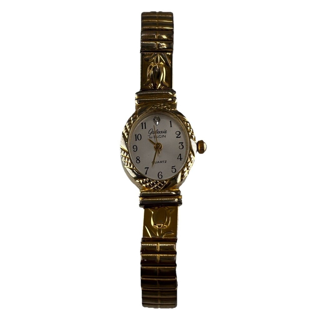 Galaxie by Elgin Ladies Watch W1067 Floral Band New Battery
